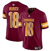 Men & Women & Youth Washington Commanders #18 Marcus Mariota Burgundy 2024 Vapor Limited Stitched Jersey